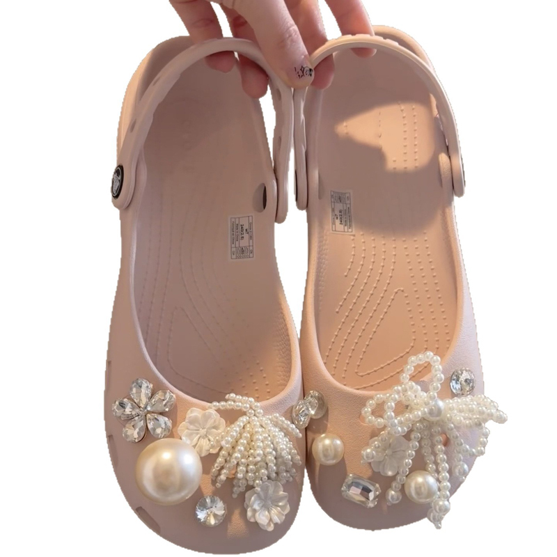 Set di Nuove Decorazioni per Scarpe da Donna Stile Balletto, Charms in Cristallo e Perle, Accessori DIY per Decorazione Calzature