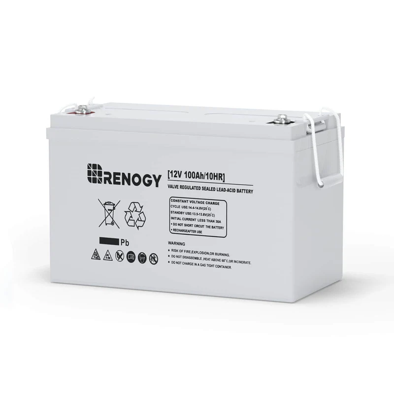 Renogy 12 Volt 100Ah Deep Cycle AGM Battery, 3% Self-Discharge Rate, 1100A Max Discharge Current, Maintenance-Free, Appliances