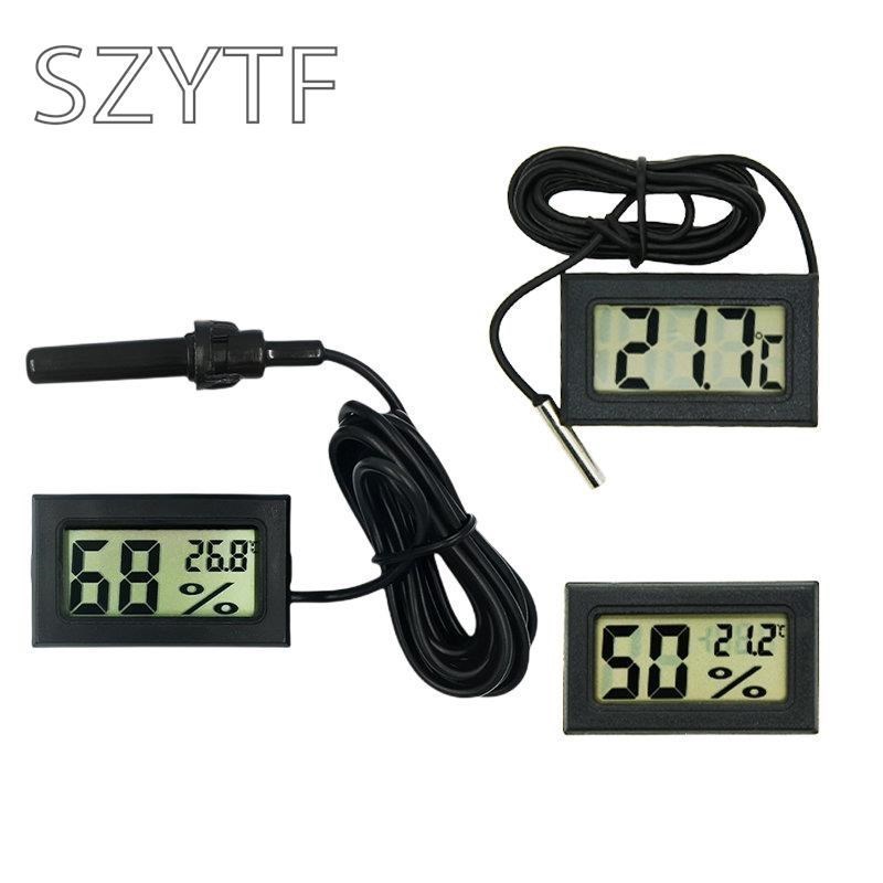 Mini Tiện Lợi Màn Hình LCD Kỹ Thuật Số Nhiệt Kế Cảm Biến Nhiệt Ẩm Kế Đo Tủ Lạnh Bể Cá Giám Sát Hiển Thị Độ Ẩm Đầu Báo