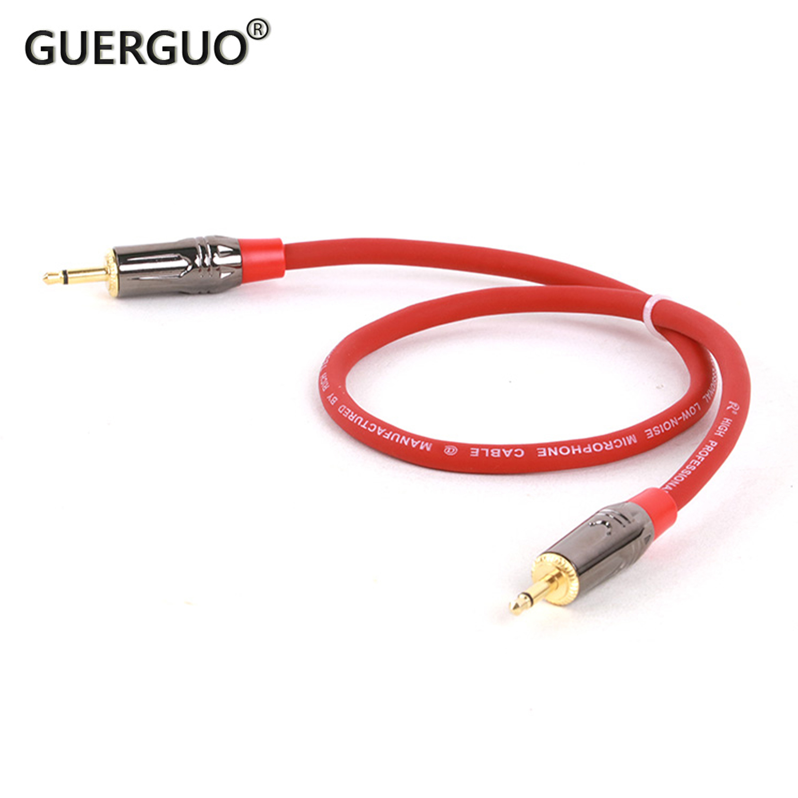 Vergulde 3.5Mm Jack Mono Audio Verlengkabel Male Naar Male Ofc Aux Shileded Voor Versterker Mixer 1M 1.5M 2M 3M 5M 8M 10M