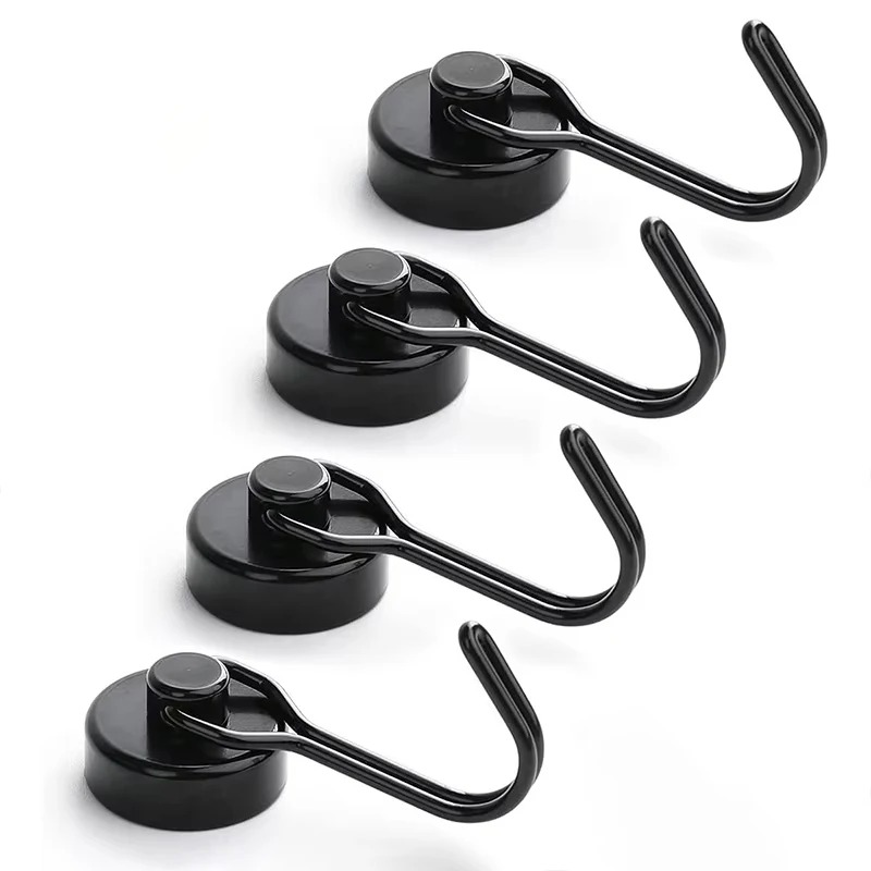 Gancho Magnético Resistente de 16 mm, Ganchos Magnéticos de Neodimio Fuertes para Refrigerador, Parrilla, Porta Llaves de Cocina, Multiusos