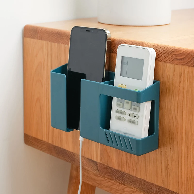Caja de almacenamiento de Control remoto sin perforación montada en la pared, estante para TV, aire acondicionado, carga de teléfono móvil, 1 ud.
