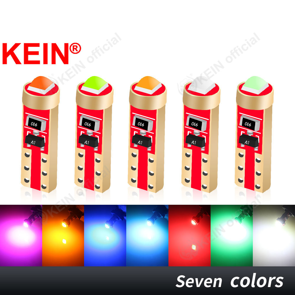 หลอดไฟ LED T5 W3W จำนวน 10 ชิ้น ไม่มีขั้ว สำหรับไฟหน้าปัดรถยนต์ ไฟแสดงสถานะ 3030 ไฟแผนที่ ไฟแผงหน้าปัด ไฟสัญญาณรถยนต์ 12V 6000K
