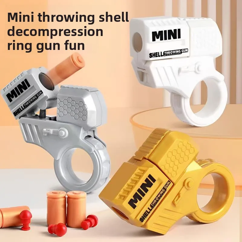 Mini Pistol Gun Sports Game Toy Keychain Decompression Launcher Model Keyring for Boys Adult Handbag Accessories Gift