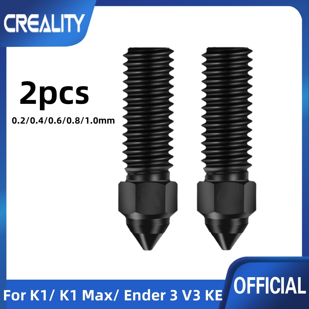 Creality 2 шт. K1 сопла из закаленной стали 3D-принтер 0,2/0,4/0,6/0,8 мм сопла для K1, K1 Max, Ender 3 V3 KE, CR-10 SE, CR-M4