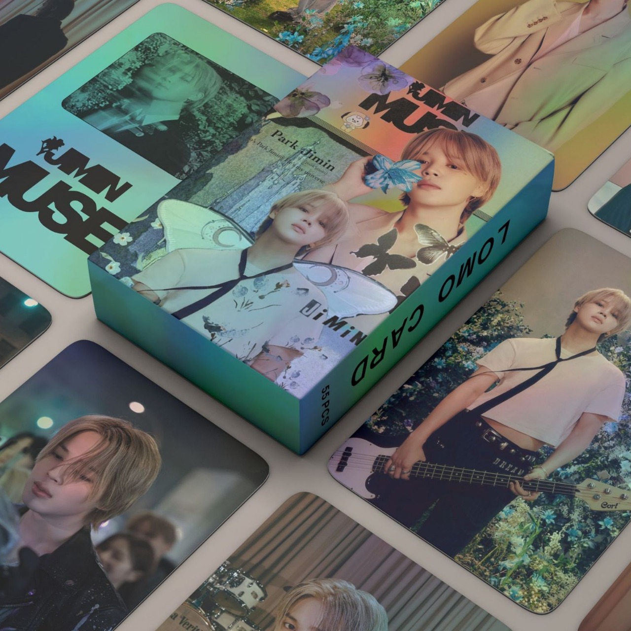 55Pcs/Set Kpop JIMIN MUSE Solo WHO Laser Lomo Card Photocard Fans Collection Postcards Gift