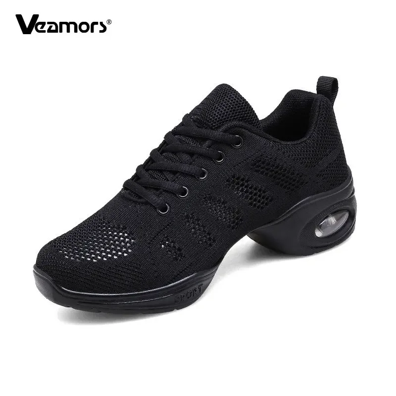 Sapatos de dança jazz para tênis de dança feminino leve respirável mulher sapatos de dança