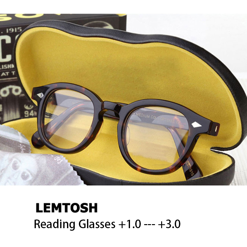 Johnny Depp Lemtosh lunettes de lecture hommes femmes marque de luxe Vintage acétate cadre presbyte lunettes dioptrie + 1.0 + 2.0 + 3.0