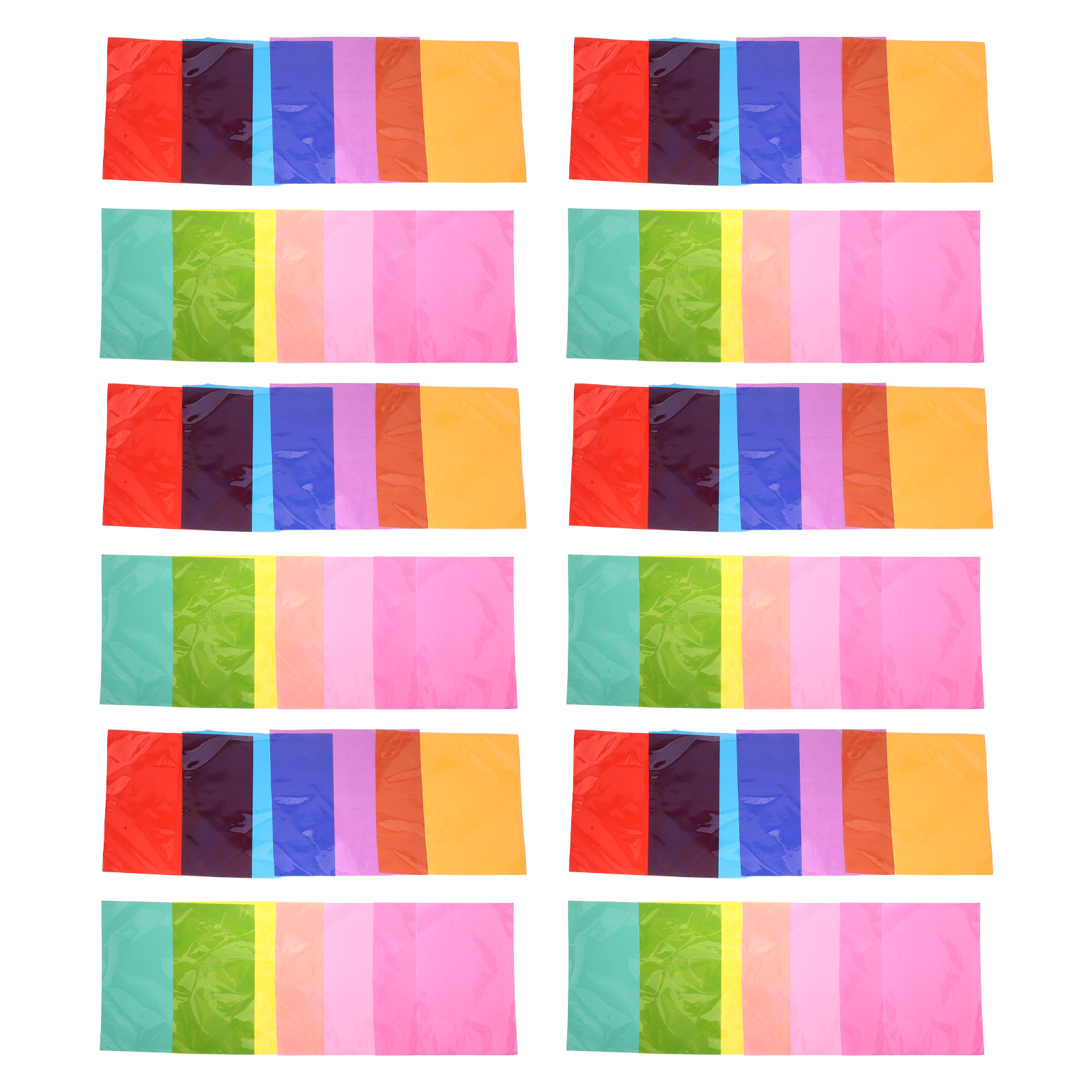 90Pcs Multi Colored Cellophane Sheets Clear Translucent Craft Paper for DIY Wrapping Decors Classroom Art Projects Light Play