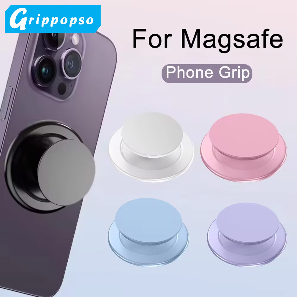 Grippopso 磁気折りたたみ携帯電話グリップホルダーソケットサポート Tok IPhone 16 15 14 13 リングフィンガー拡張スタンド