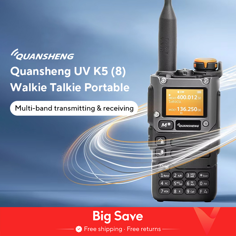 Quansheng-Portátil UV K5 8 Walkie Talkie, Estação Comutadora de Rádio em Dois Sentidos, Amador Ham, Conjunto sem fio, Receptor de Longo Alcance, AM, FM