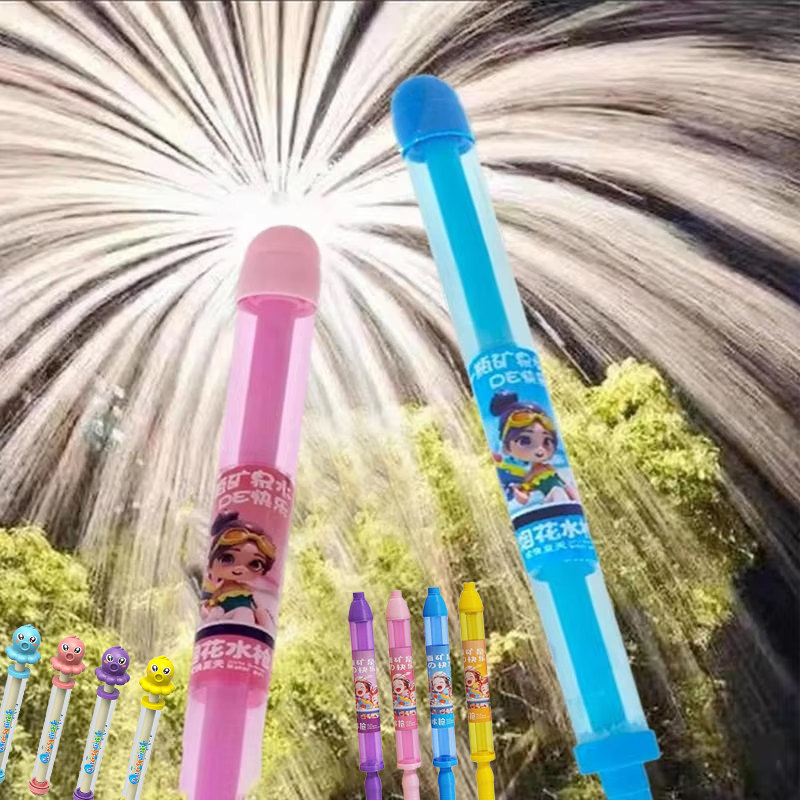 Fogos de artifício respingo spray pistolas de água para atmosfera fotografia portátil esguicho de água pull-out ao ar livre atiradores de água jogo brinquedo