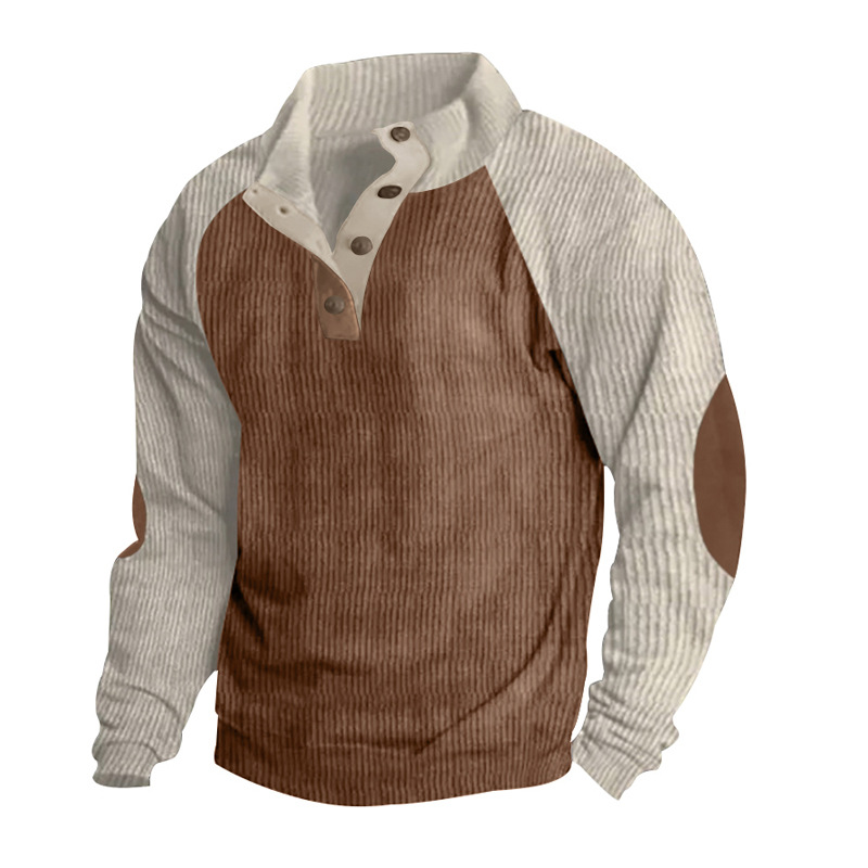 Sudadera de manga larga para hombre, Jersey informal de uso diario, Tops de cuello alto de alta calidad, Color sólido, primavera y otoño