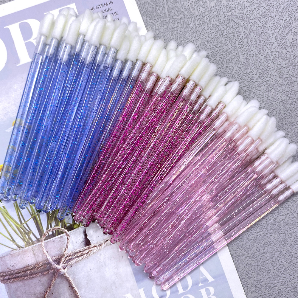 ขายส่ง 50/1000 PCS Disposable Lip Brush ผู้หญิงอุปกรณ์เสริมลิปสติก GLOSS Wands Applicator Perfect Make Up TOOL Hotting