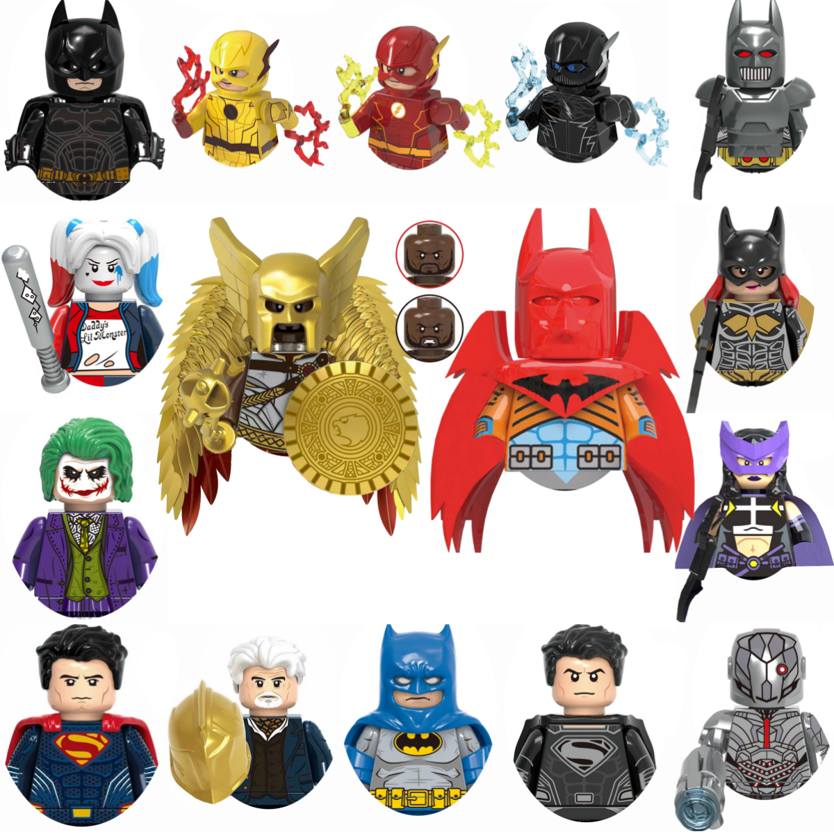 Bloques de construcción superhéroe Mini personajes clásicos regalo de fiesta infantil juguete de ladrillo Batman Flash Black Adam