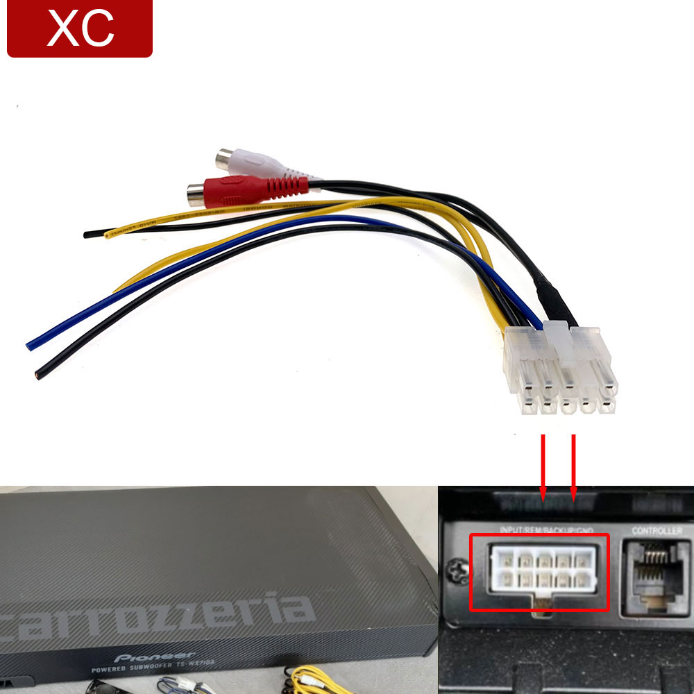 10 pin auto stereo verstärker power harness subwoofer rca für pioneer carro zzeria TS-WX710A TS-WX70DA TS-WX610A TS-WX77A wx88a