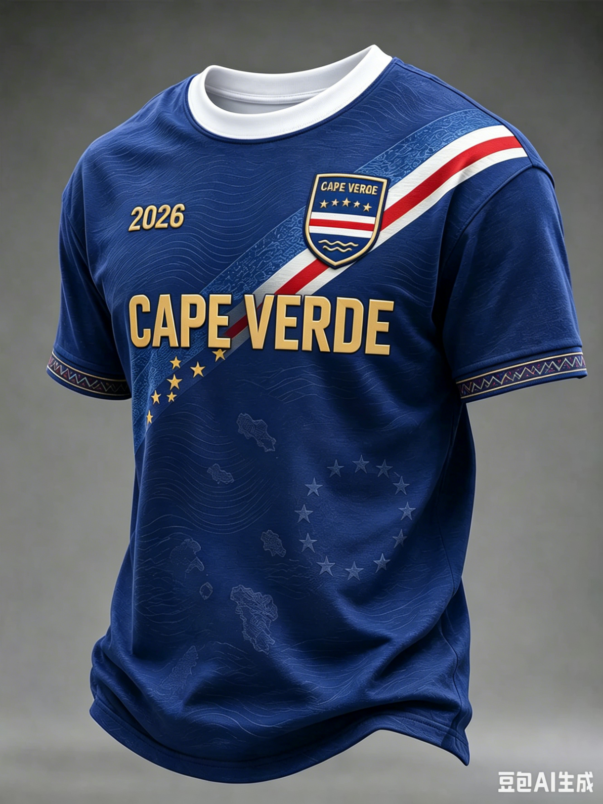 Camisa de Futebol Masculina de Manga Curta 3D Estampada de Cabo Verde 2026 - Camiseta Esportiva com Estampa Completa Feminina Estilo Harajuku