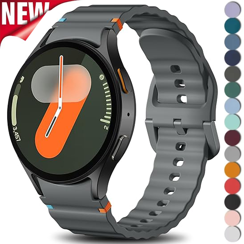 สําหรับ Samsung Galaxy Watch 7 Band FE/5 Pro/6/4 คลาสสิก 44 มม.40 มม.ไม่มี Gap กีฬาซิลิโคนเข็มขัดสร้อยข้อมือ Correa Galaxy นาฬิกา 7 สาย