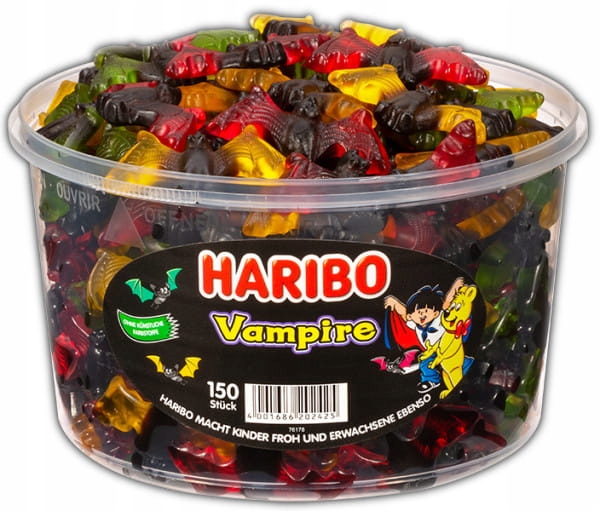 Żelki Vampire Nietoperze Halloween 150szt 1.2 kg - Haribo