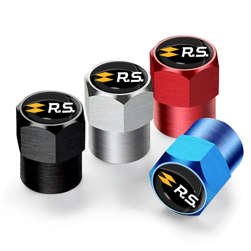 4 unids/set tapas de válvula de neumático de rueda de coche cubierta de vástago de Metal para Renault RS Clio Scenic Logan Megane Koleos Sandero Safrane Accesorios