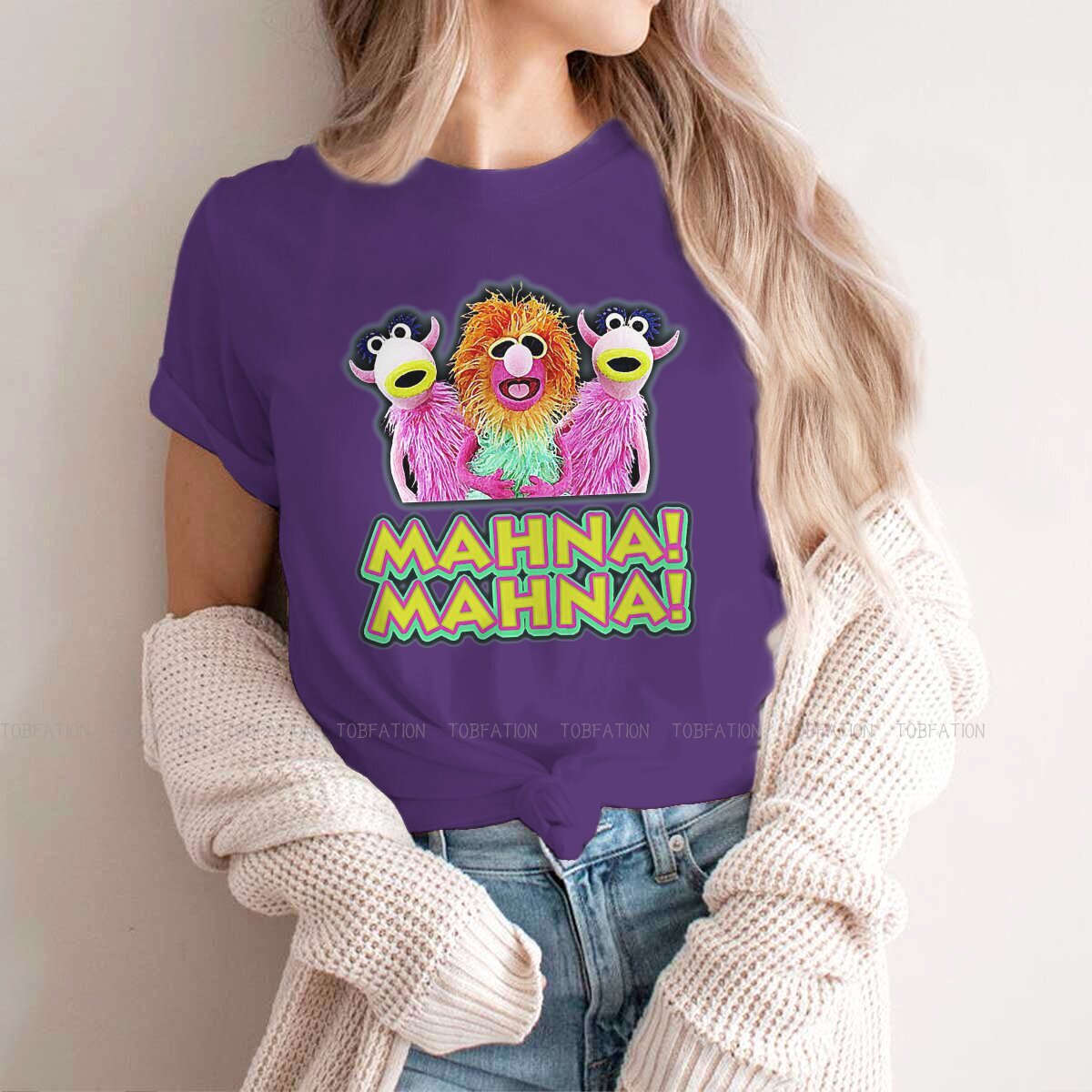 Футболка женская с изображением персонажа из мультфильма Fraggle Rock, 5XL