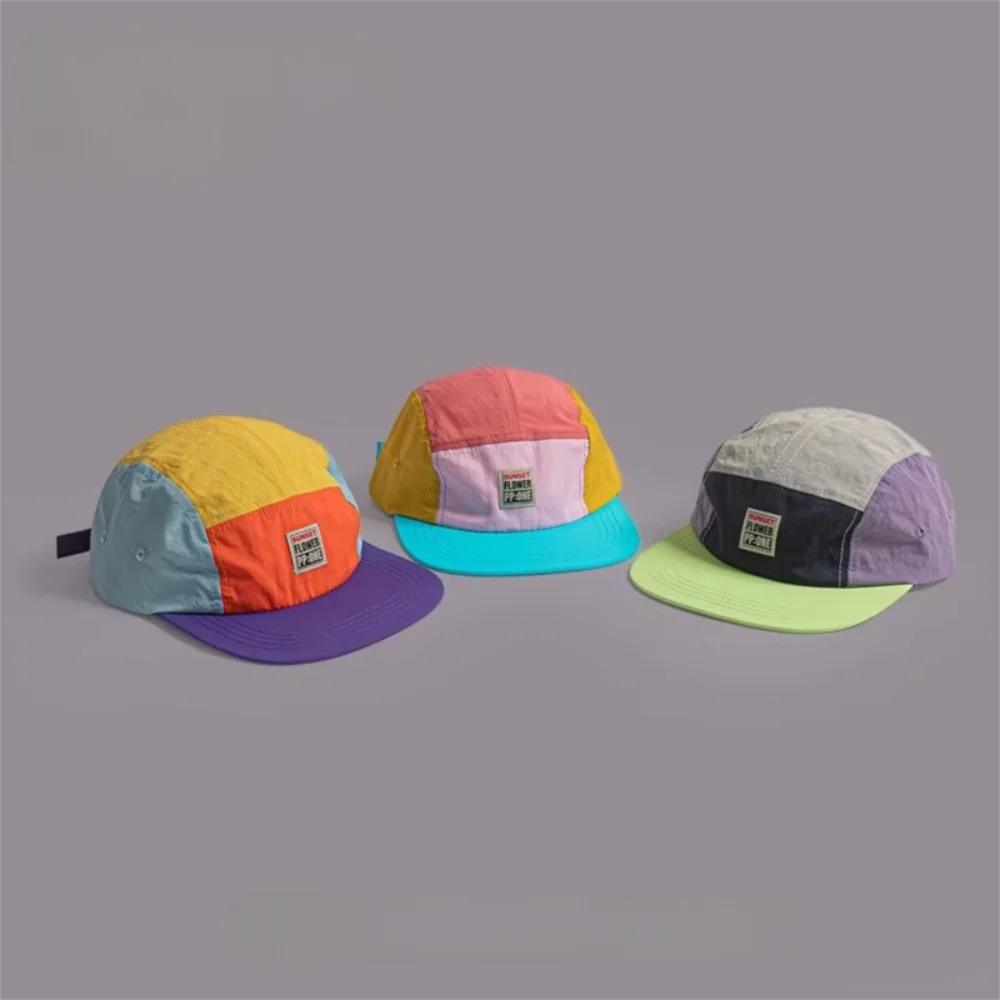 Bonés Estilo Hip-hop Japonês Retrô, Boné de Beisebol de 5 Painéis com Aba Fina, Secagem Rápida, Respirável, Protetor Solar, Unissex