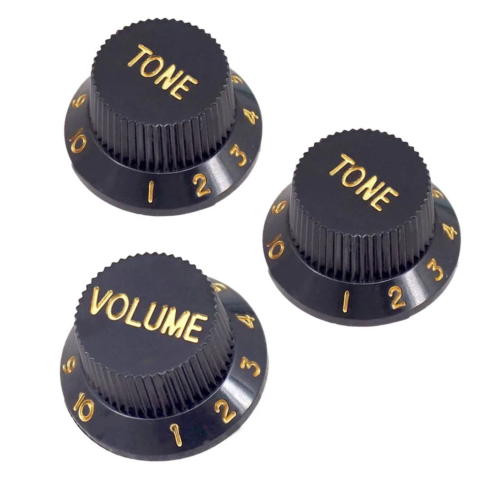 3pcs Guitar Volume Control Knob For Electric Guitar ST Style Plastic Knobs 1 VOLUME With 2 TONE Knobs DIY Guitar Spare Parts