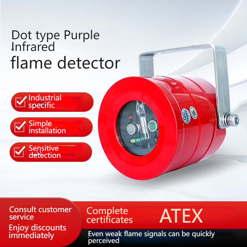 Detector de llama compuesto infrarrojo ultravioleta tipo punto de tres bandas alarma de salida de interruptor de certificación de incendio a prueba de explosiones
