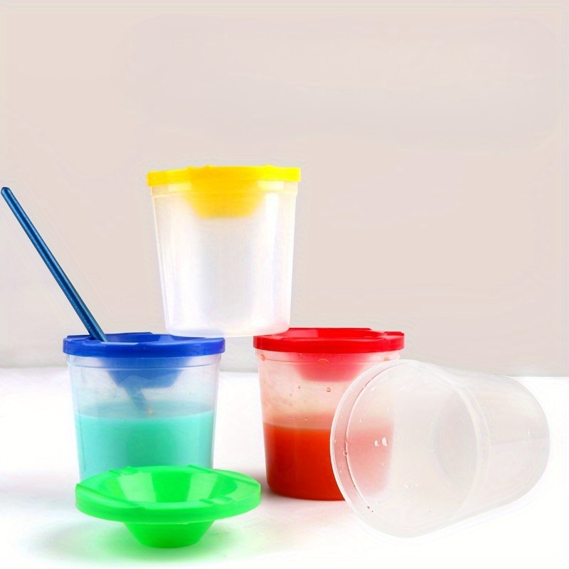 4 Stuks Kinderen Schilderen Pen Wassen Cup Diy Art Graffiti Verf Pen Wassen Emmer Aquarel Gouache Diy Nagelborstel pen Wassen Cup