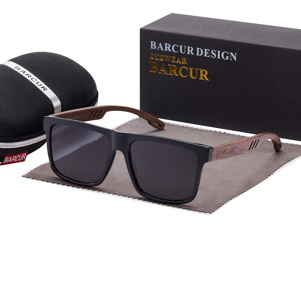 BARCUR Women Wood Polarized Sunglasses Two Packaging Options UV400 Protection Natural Wood  Men Sunglasses