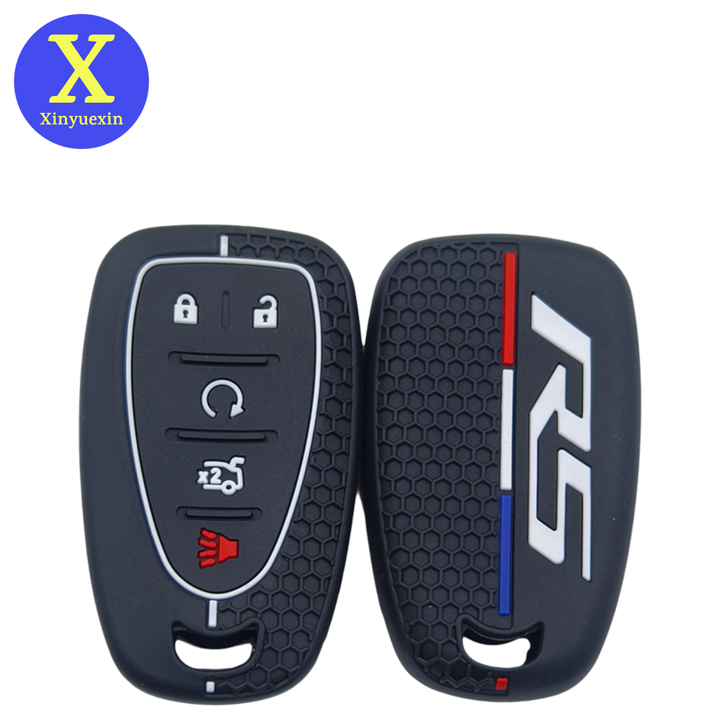 Xinyuexin Sarung Kunci Mobil Silikon untuk Chevrolet Traverse 2021 Camaro Bolt Onyx Cruze Malibu 5 Tombol Cangkang Kunci 2pcs/lot