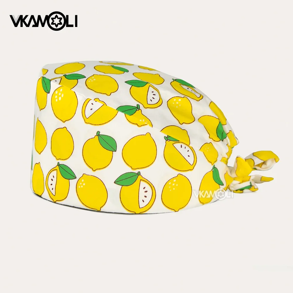 fruit printing surgery cap Lab cap Clean protection scrubs hat working cap pharmacy hat Women's and Men's Scrub Cap nurse