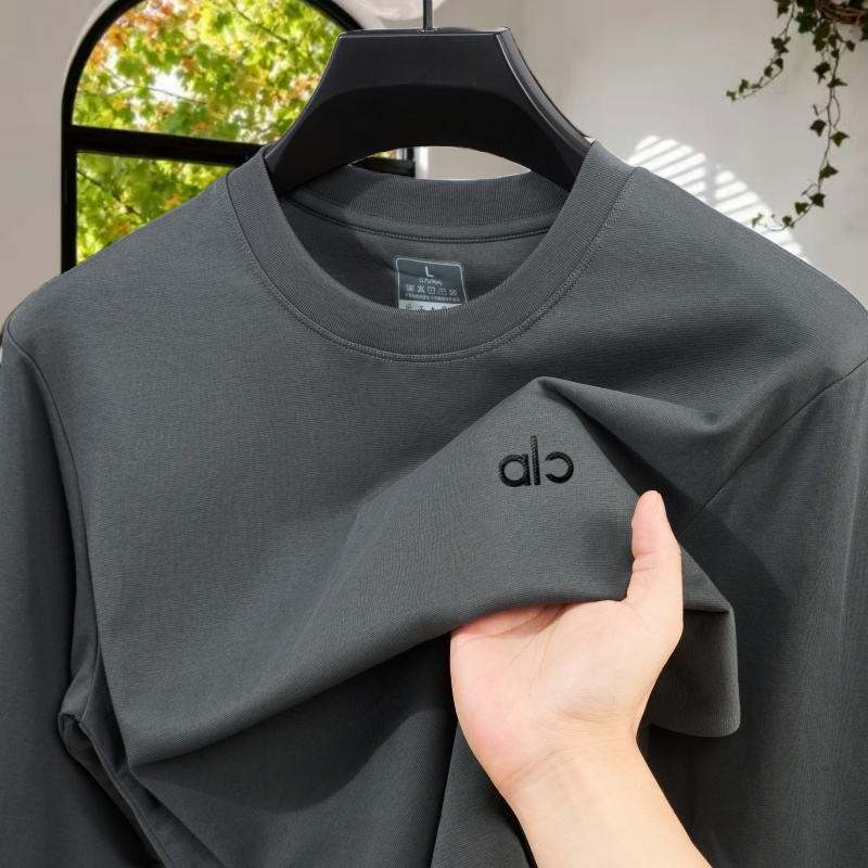 T-shirt girocollo da uomo a maniche lunghe, nuovo modello autunnale di alta moda, con distintivo a lettere squisito, comoda e casual, best-seller