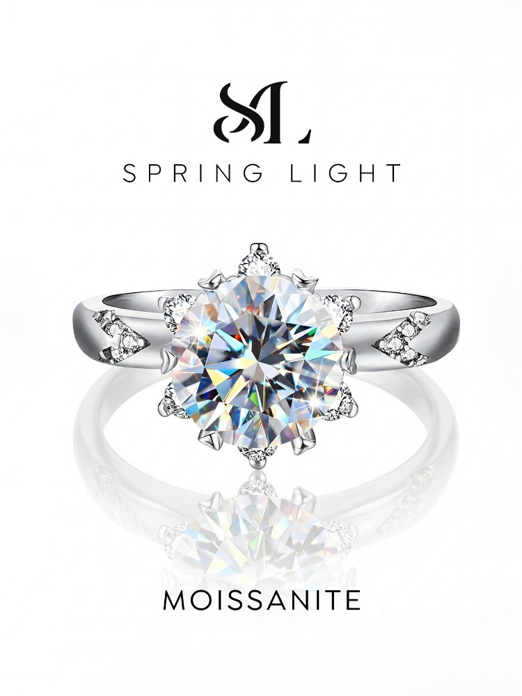  Luxury Moissanite Diamond Gemstone Rings for Women 925 Sterling Silver D color Solitaire Wedding Engagement Jewelry