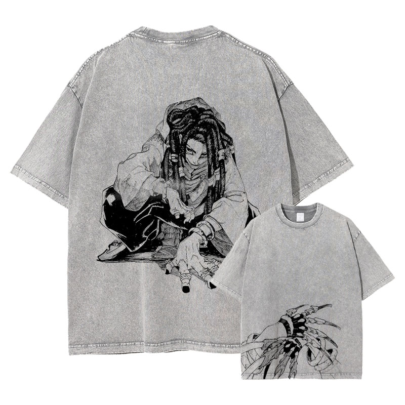 Anime Gachiakuta T-shirt Manga Cartoon Jabber Rudo Enjin Vintage Gewassen Tops Tees Harajuku Korte Mouw Oversized T-shirt Katoen