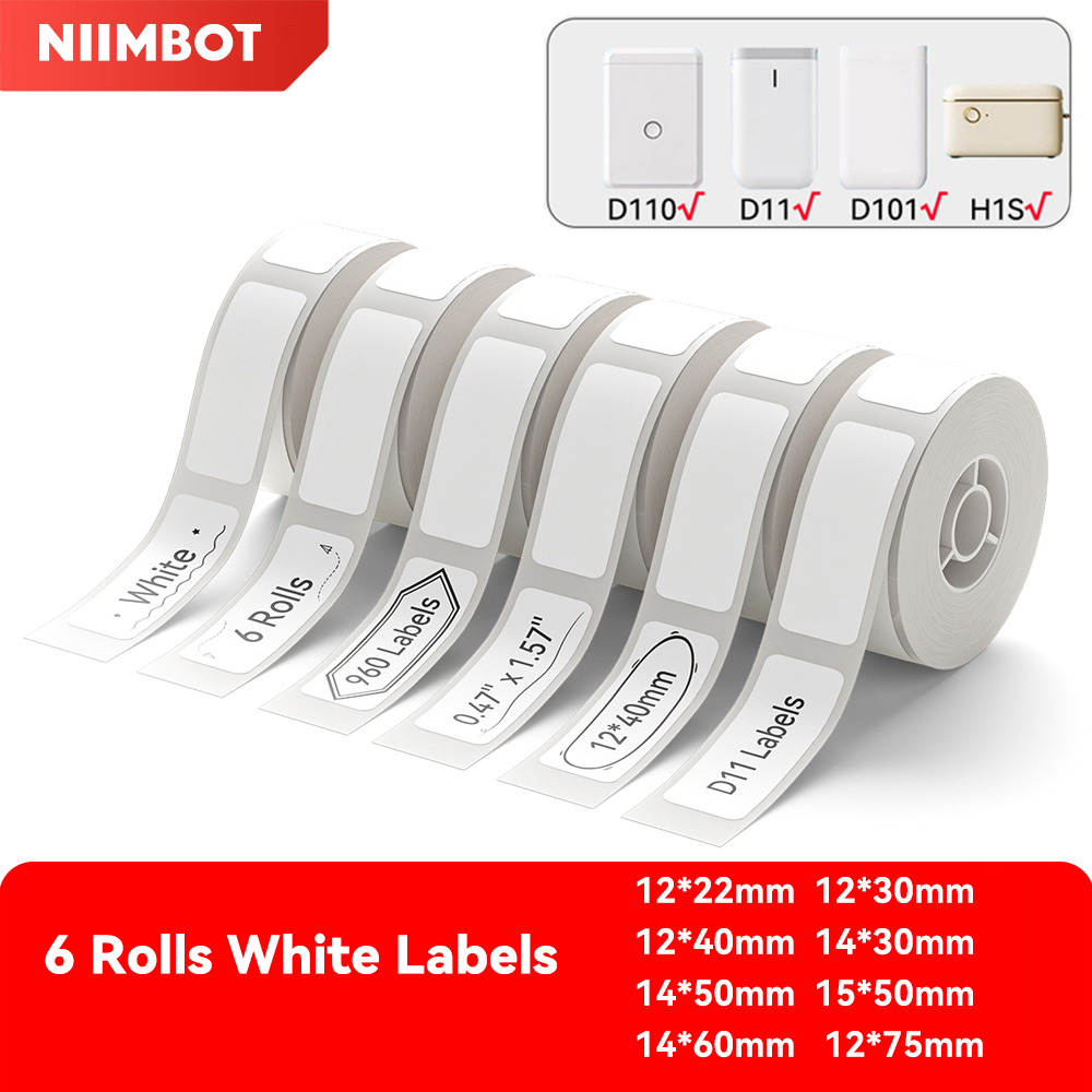 6 Rollen Mini-Thermo drucker Papier Anti-Öl-Etikett Preis selbst klebende Etiketten aufkleber für Niimbot d11 d110 d101 h1s