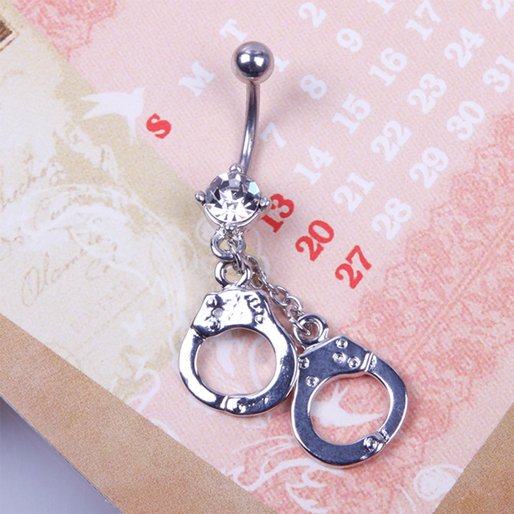 Neue Design Handschellen Kristall Stil Nabel Bauchnabel Barbell Ringe Körper Piercing Geschenk für Männer Frauen # 23598