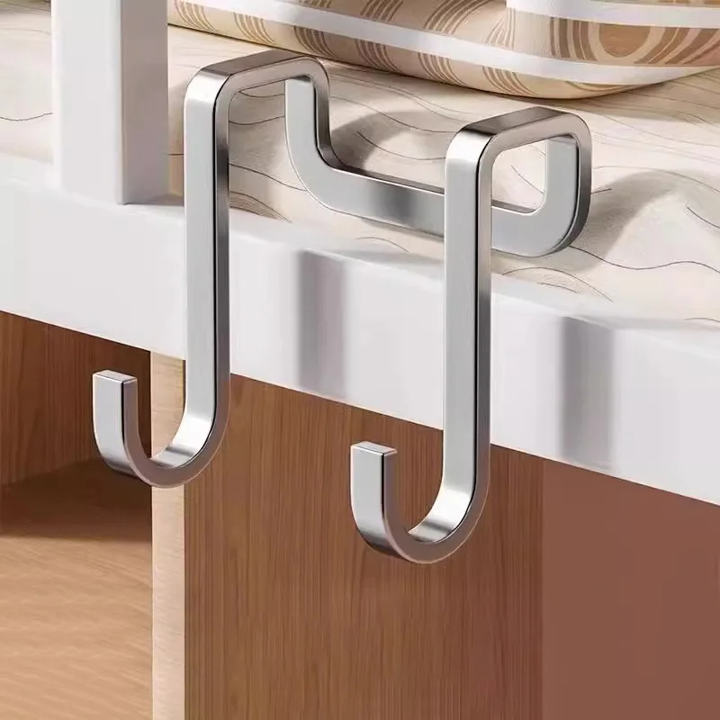1 Stück Bohrerfreier S-förmiger Edelstahl-Türhaken Doppelhaken Wandmontage Mantel- und Handtuchaufbewahrung Organizer-Haken