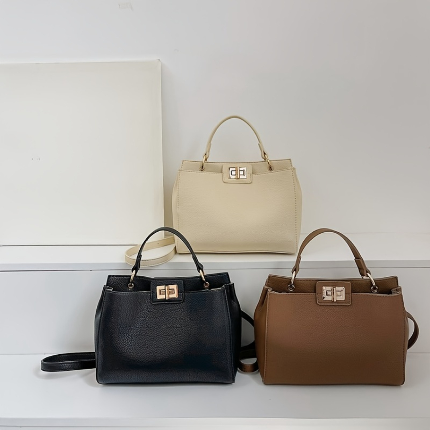 Elegant Vintage Style Women's Shoulder Bag PU Leather Crossbody Handbag