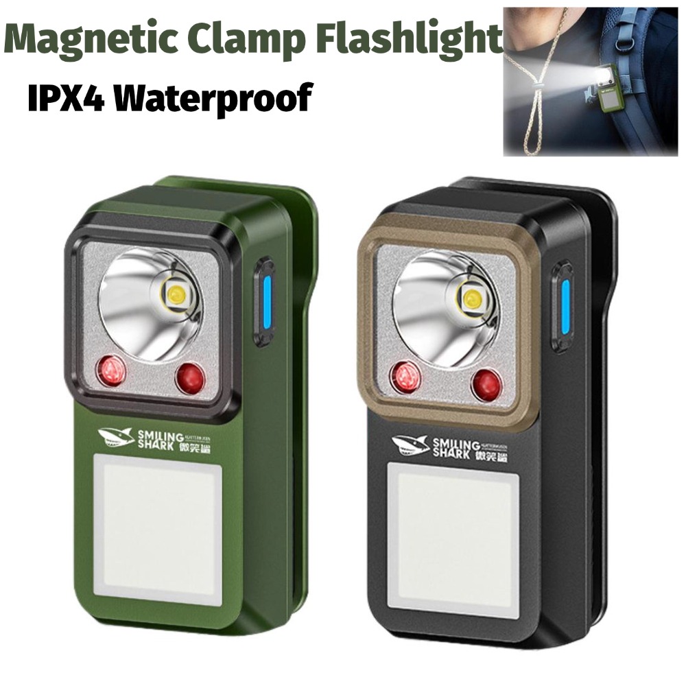 Lanterna LED Magnética com Clipe para Uso Externo, Iluminação Ultra Duradoura, Lâmpada de Emergência Recarregável para Camping e Caminhadas