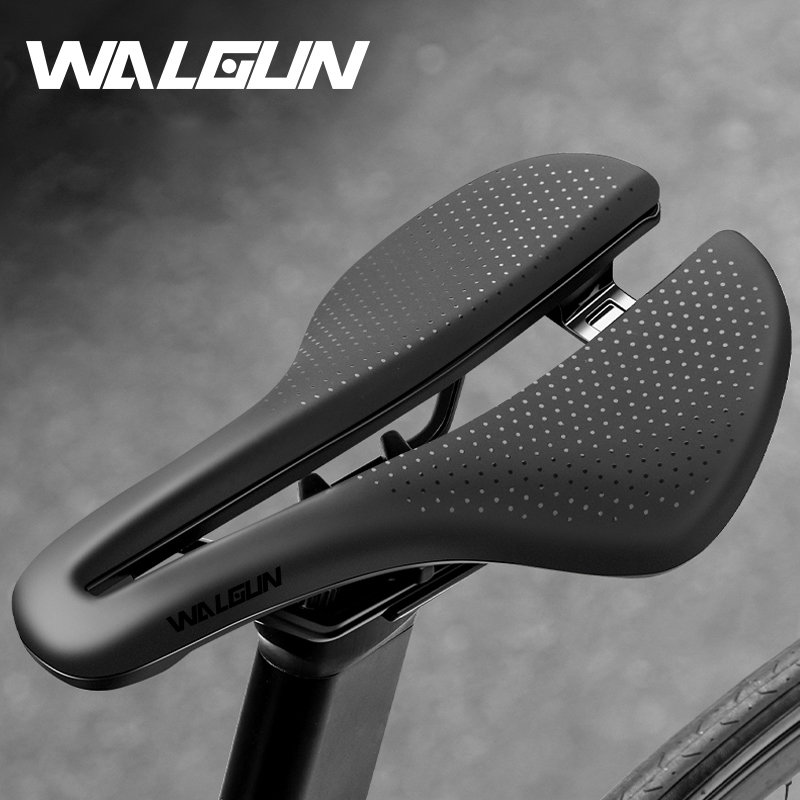 Walgun-sillín de bicicleta hueco de PU, cojín aerodinámico impermeable para bicicleta, asiento de ciclismo con absorción de impacto, accesorios para asiento de bicicleta de montaña y carretera