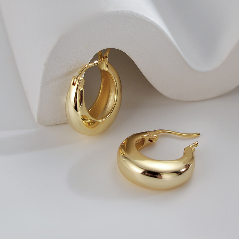 VENTFILLE-pendientes de aro gruesos de Plata de Ley 925 para mujer, joyería Punk con círculo geométrico, regalos de fiesta, novedad de 2023, triangulación de envíos