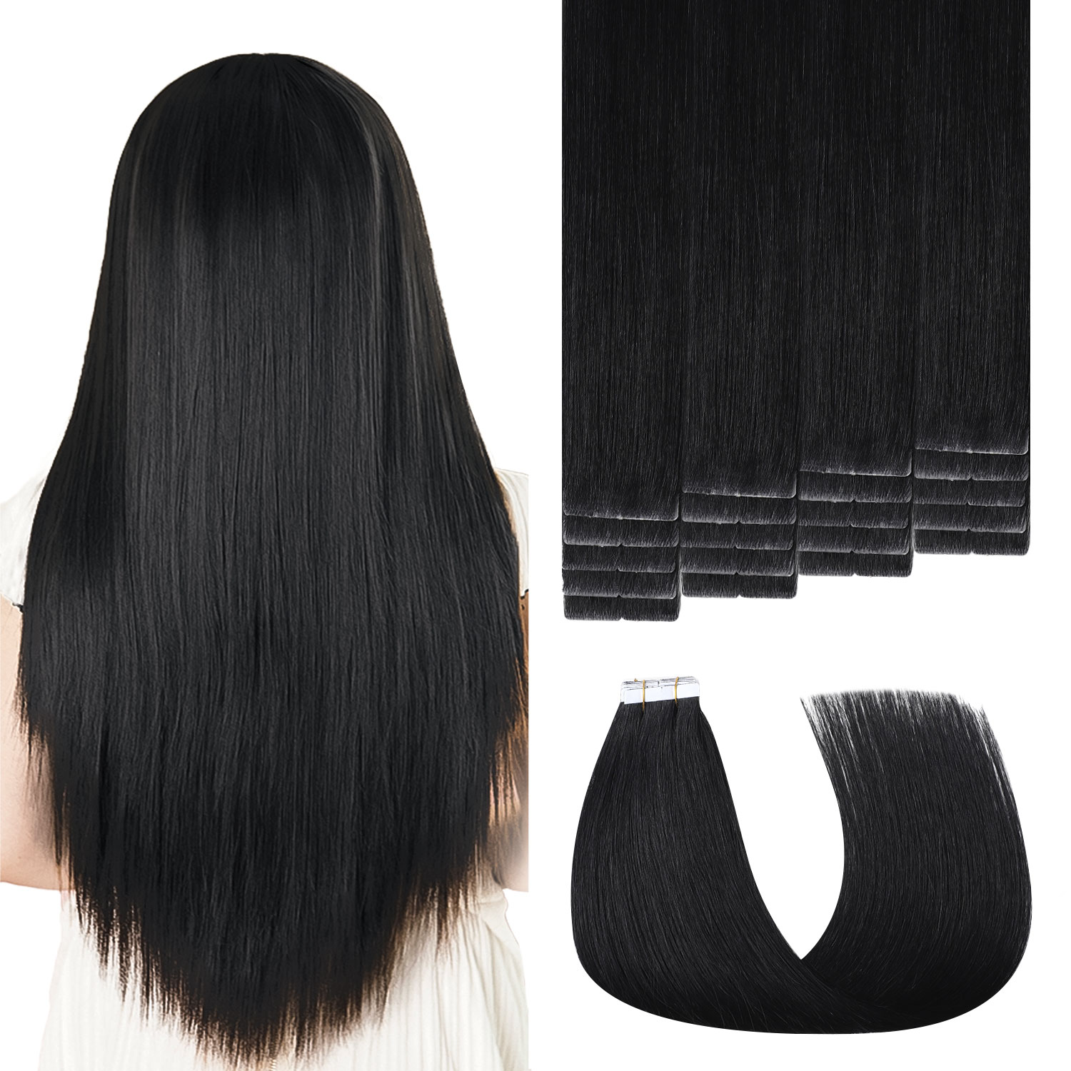 Sweetmet Niewidoczne doczepy do włosów z taśmą 3. generacji Echthaar Pro3.0 Remy Echthaar Extensions Tape 30g-50g 35cm-55cm Bezszwowe doczepy dla kobiet