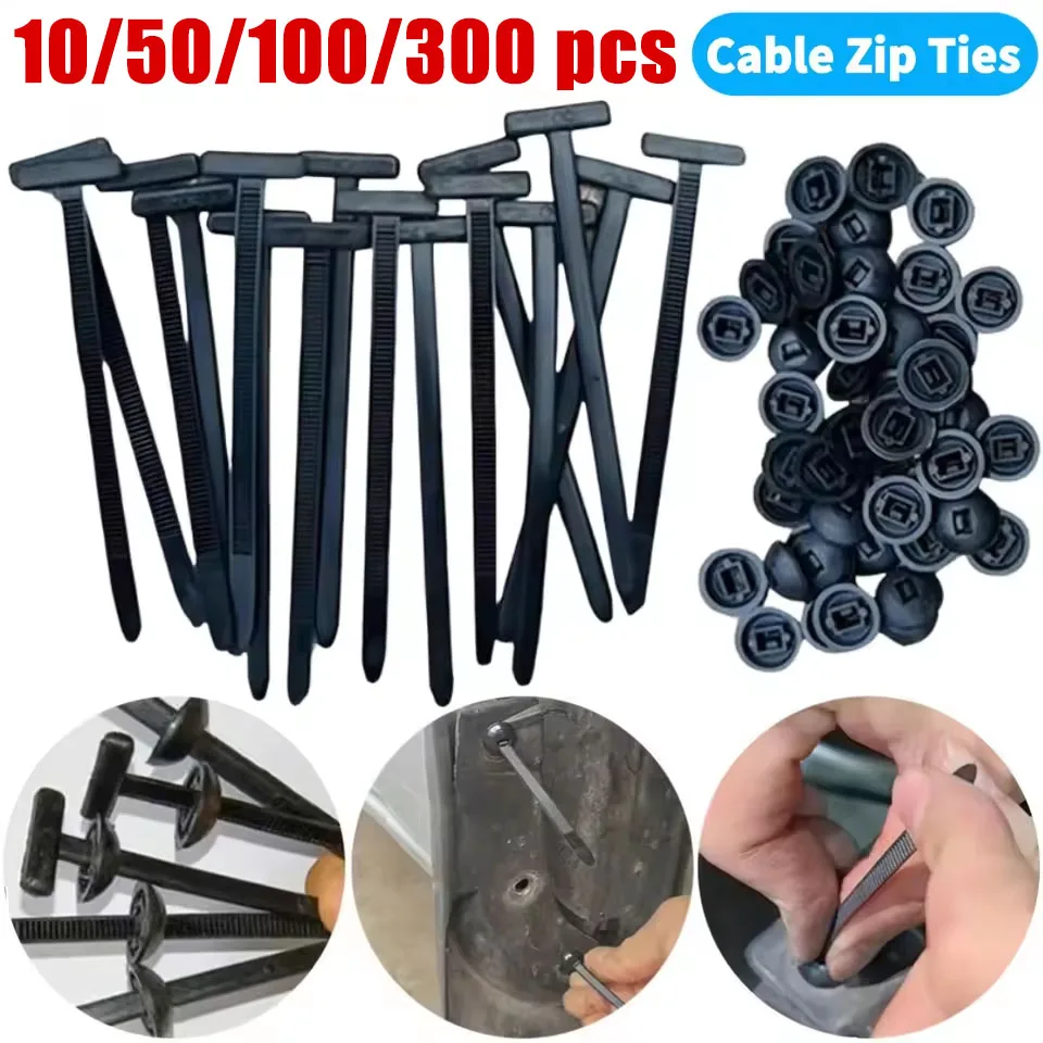 100/50/20 pçs auto-bloqueio cabo de náilon clipes push tie fio liberado zip correias tubo de carro cabo prendedor pacote ligação fixa