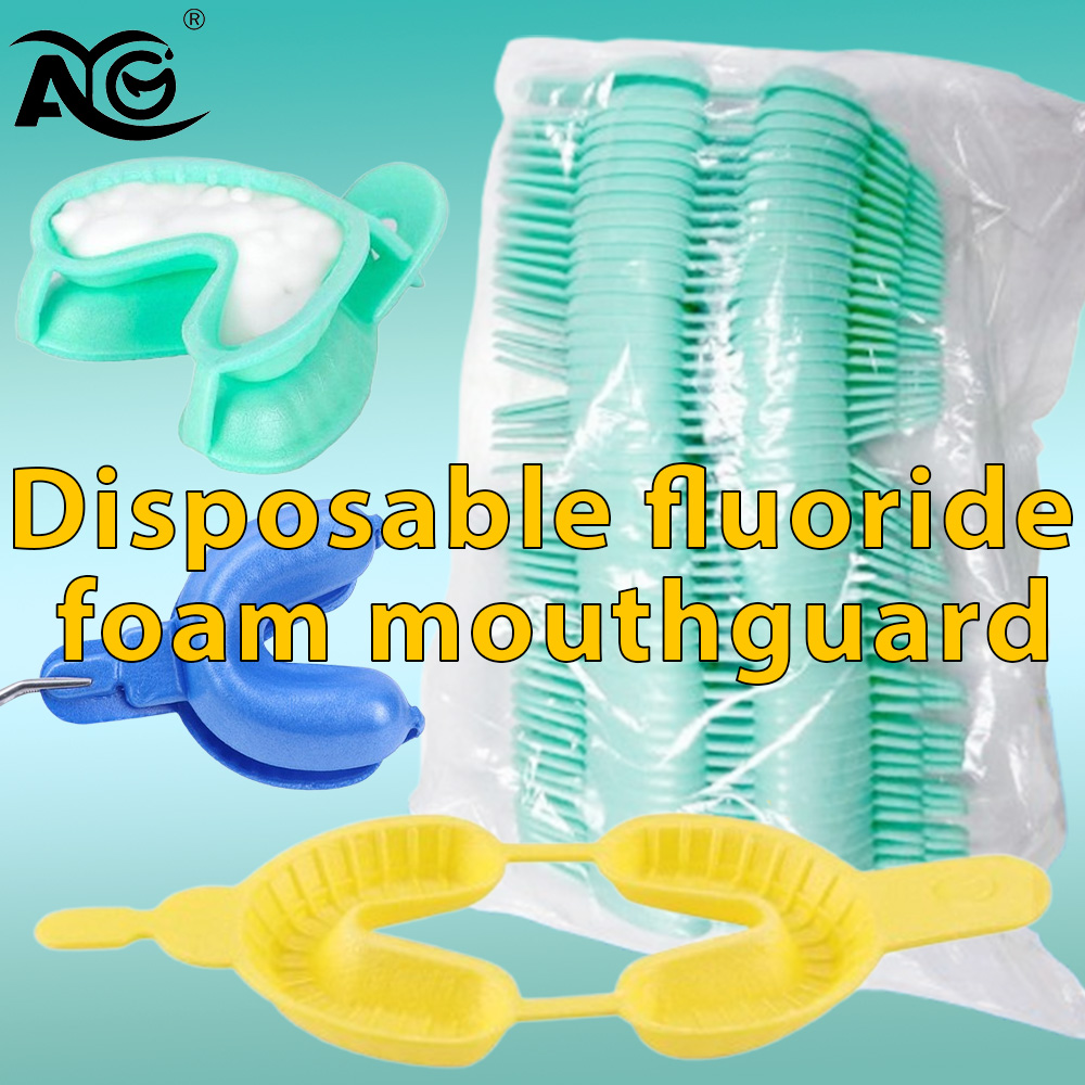 AG 50pc/Bag Tray Gigi Sekali Pakai Busa Fluoride Tray Impresi Instrumen Kedokteran Gigi Bahan Dokter Gigi Ukuran Besar Sedang Kecil