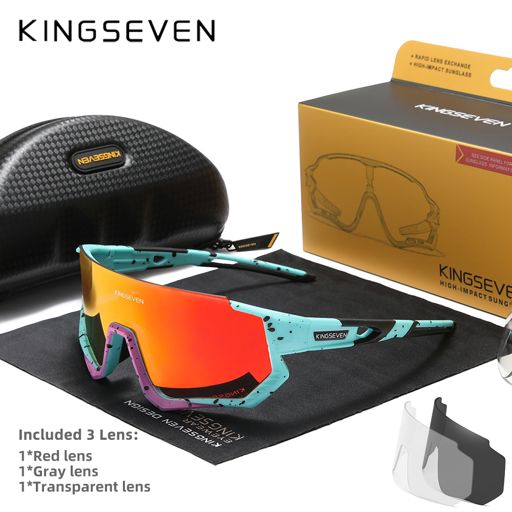Kingseven Fietszonnebril Heren Vrouwen Fietsbril Anti-UV400 Gepolariseerde Visbescherming Brillen Klimfiets Sport