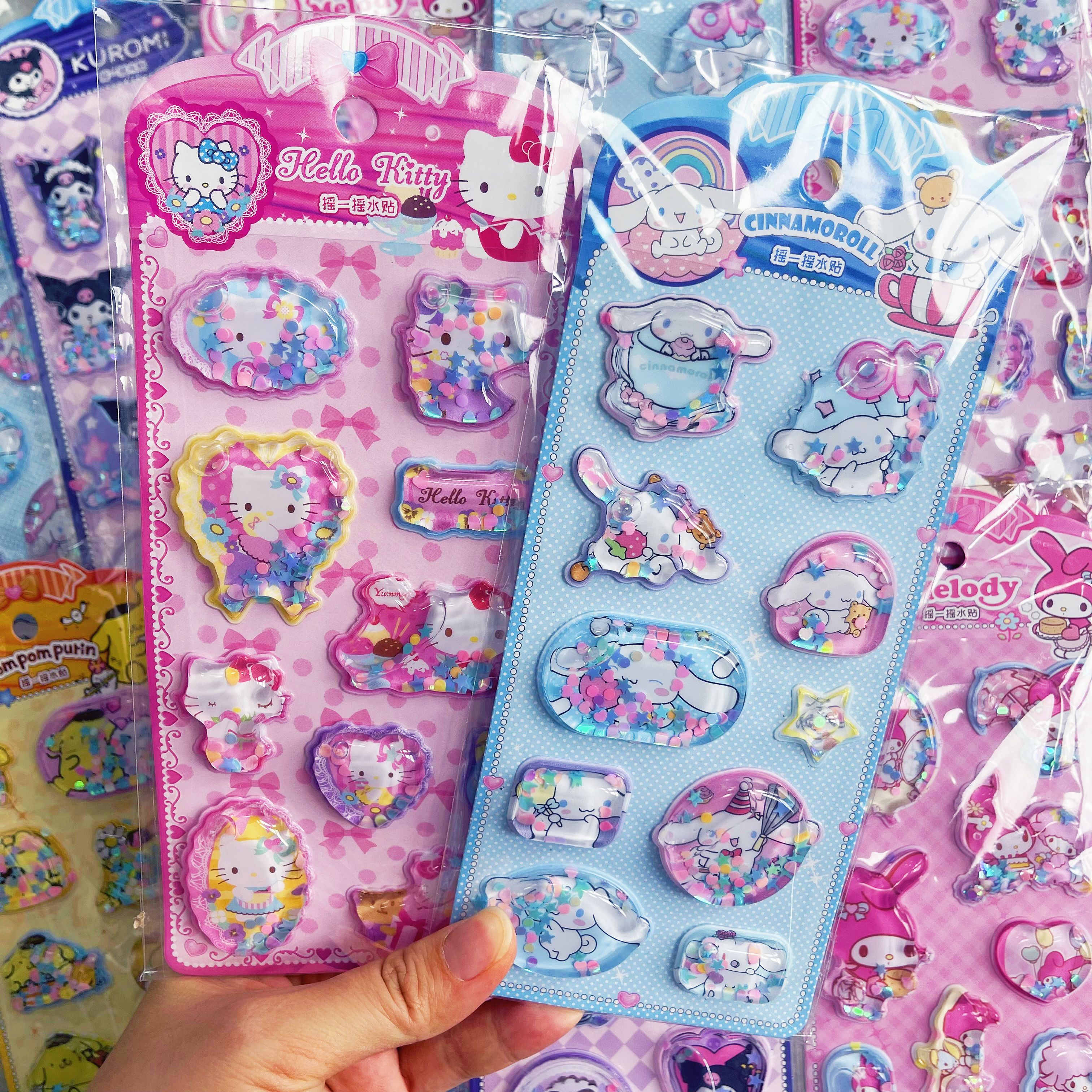 5 SZTUK Urocze Anime Sanrio Hellokitty Naklejki 3D z Efektem Ruchu do Dekoracji Notatnika, Albumu, Dziennika, Podręcznika, Artykuły Szkolne, Zabawka, Prezent dla Ucznia