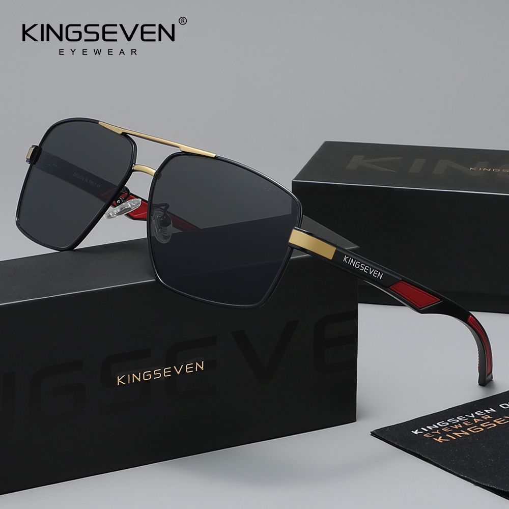KINGSEVEN แว่นกันแดดผู้ชาย ดีไซน์โพลาไรซ์ แว่นกันแดดคุณภาพสูง สำหรับขับรถ ตกปลา สำหรับผู้ชายโอคูลอส เดอ โซล