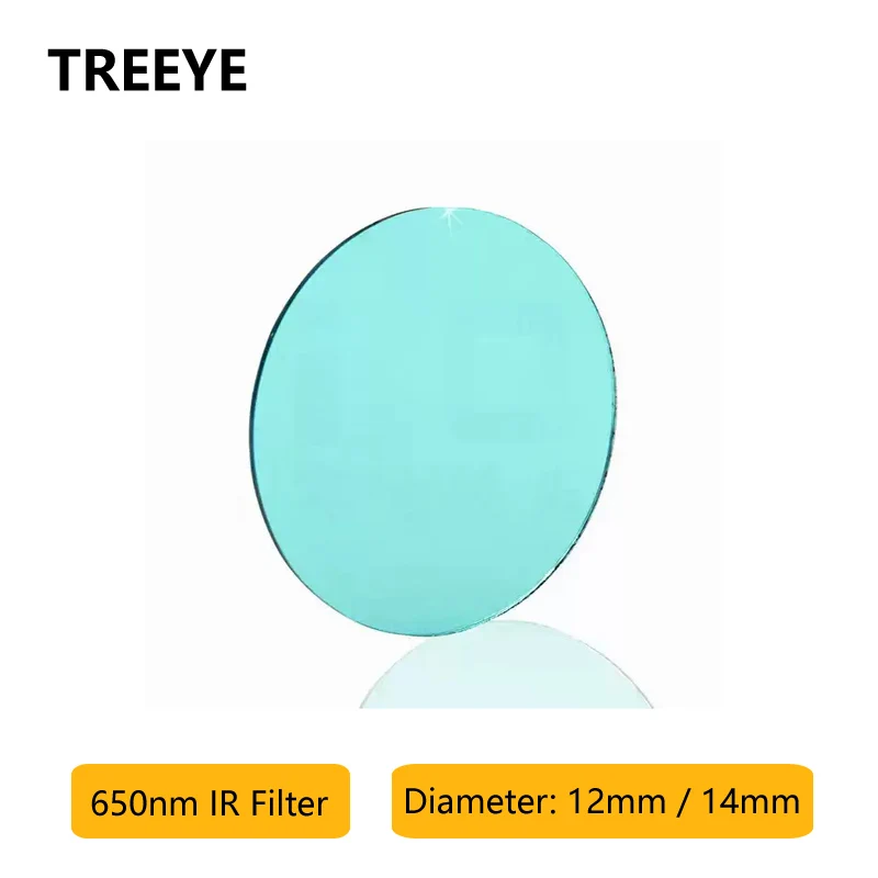 Round 650nm IR Filter 11mm / 12mm / 14mm Diameter 0.55mm Thickness Cut Off Infared Wavelength for cctv camera lens spare parts