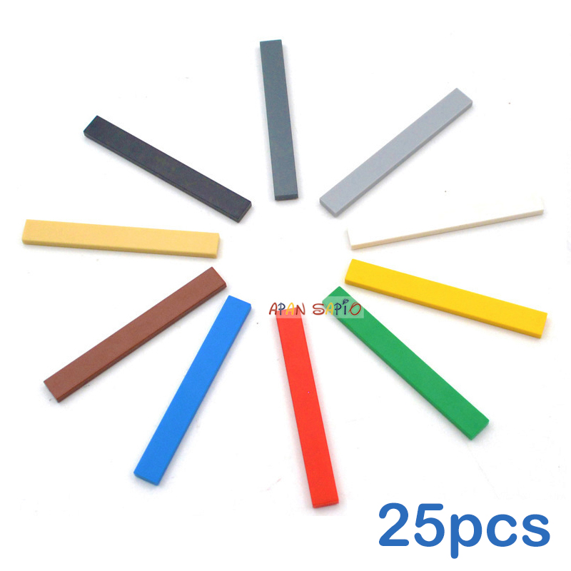 25 stks DIY Bouwstenen Figuur Bricks Glad 1x8 10 Kleuren Educatief Creatief Speelgoed voor Kinderen Maat Compatibel met 4162